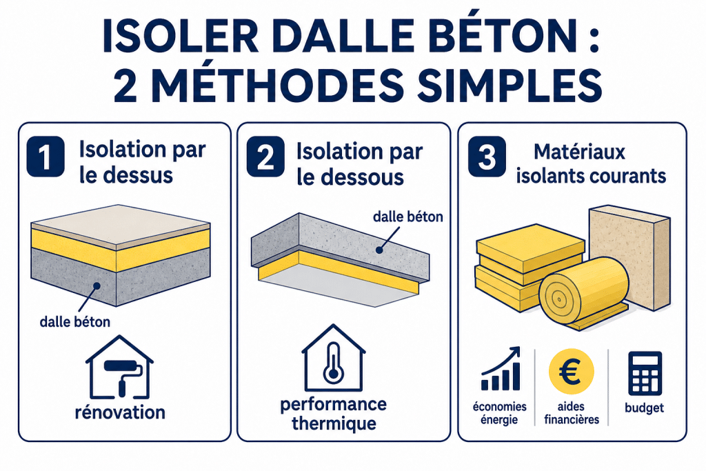 Isoler dalle béton : 2 méthodes simples