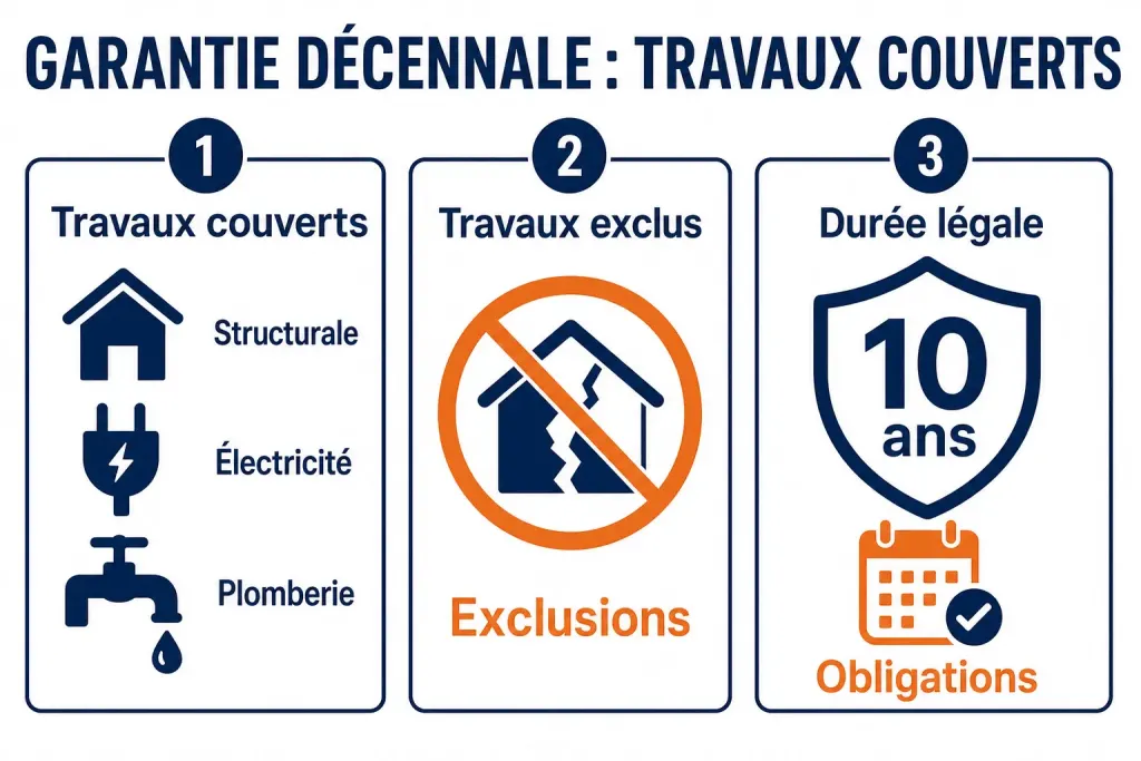 Garantie décennale : travaux couverts