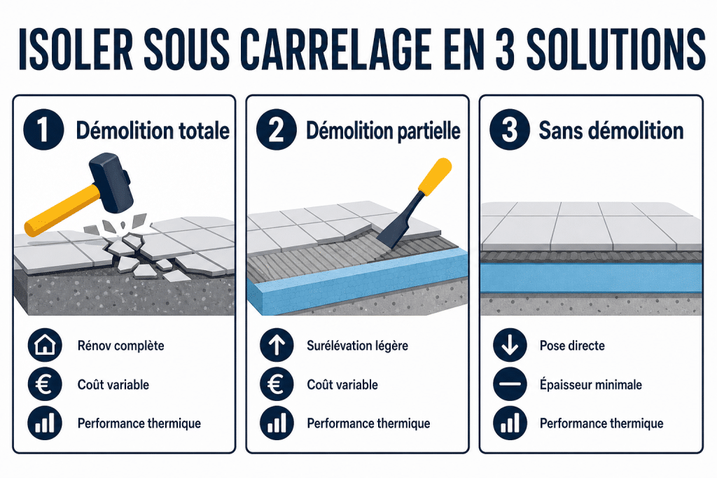 Isoler sous carrelage en 3 solutions