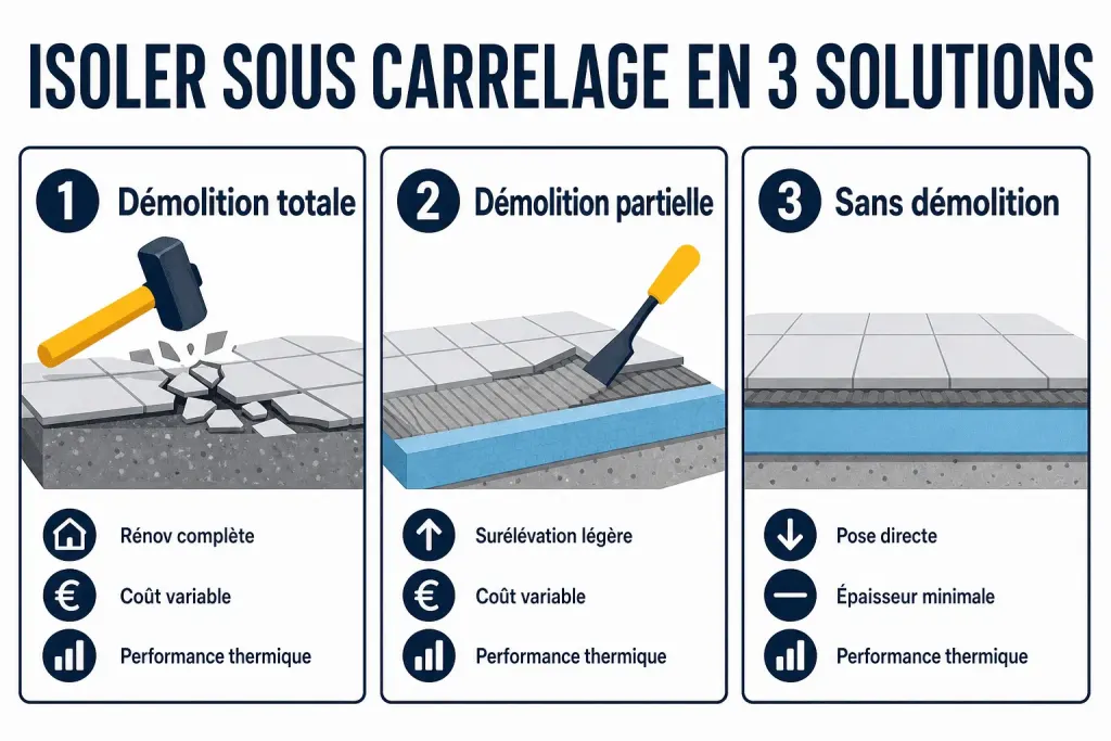 Isoler sous carrelage en 3 solutions