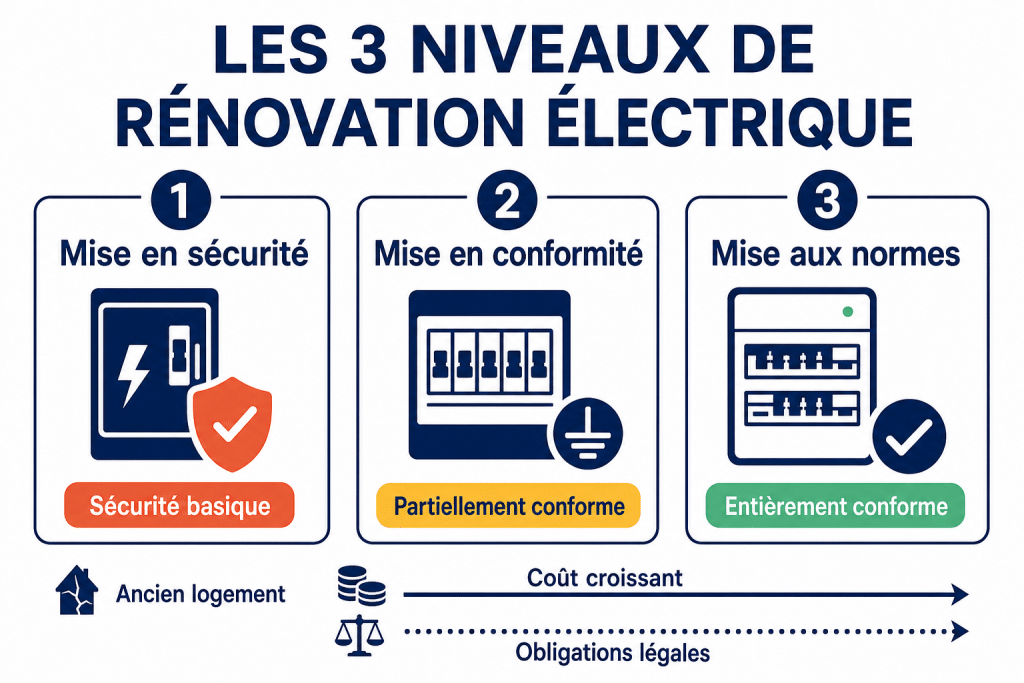 Les 3 niveaux de rénovation électrique