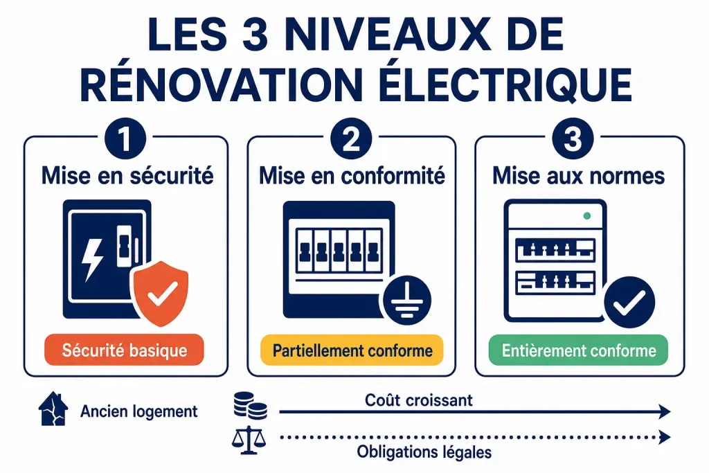 Les 3 niveaux de rénovation électrique