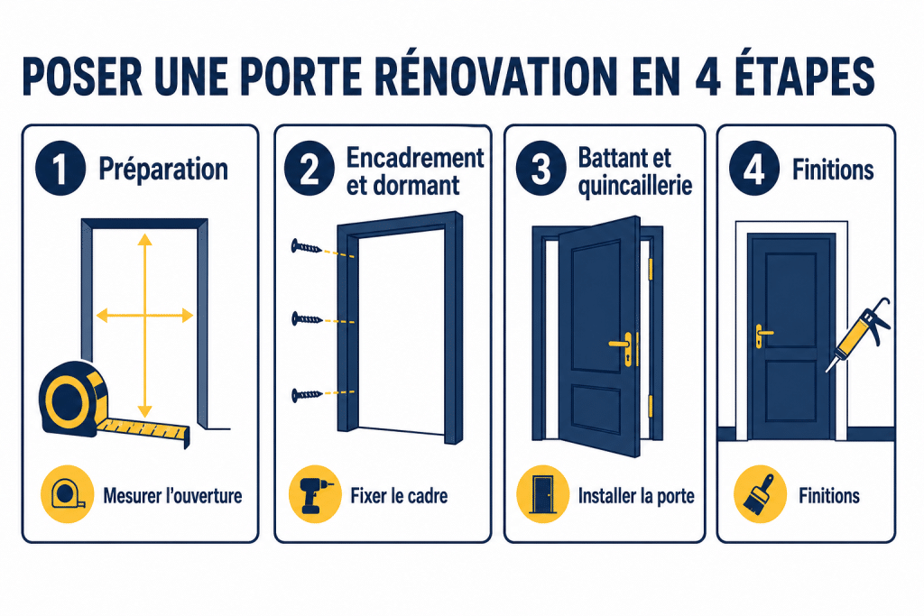 Poser une porte rénovation en 4 étapes