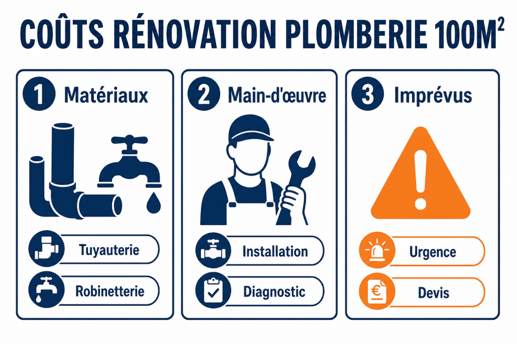 Coûts rénovation plomberie 100m²