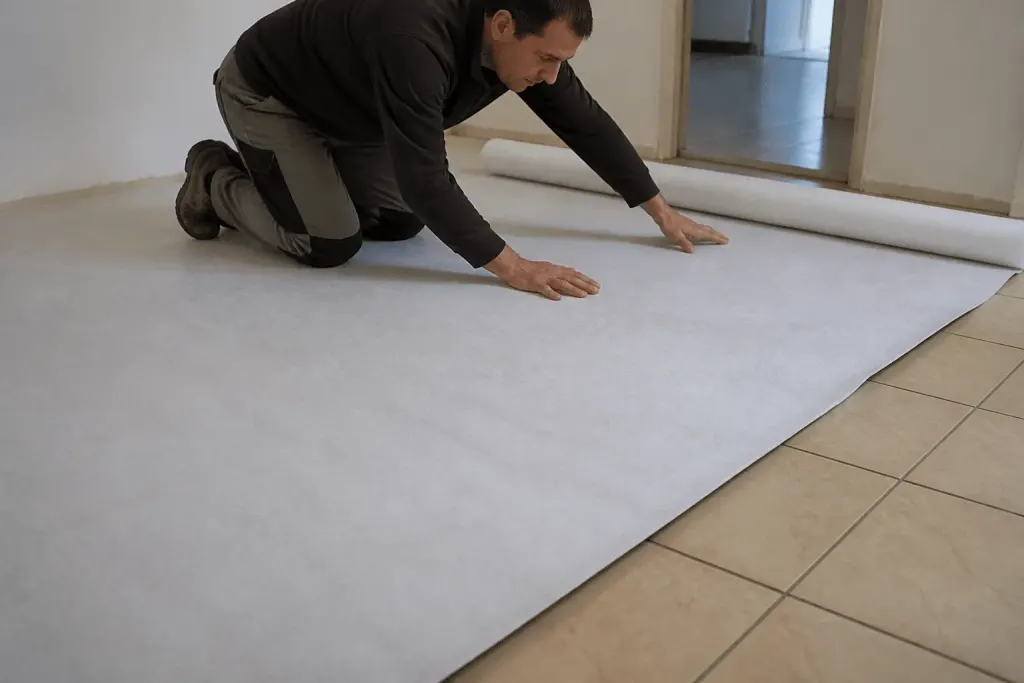 Couche isolante mince posee sur carrelage existant stable
