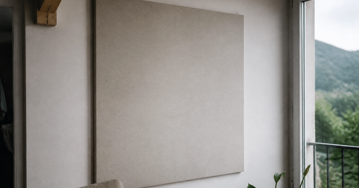 Panneau acoustique fixe contre mur interieur mittoyen
