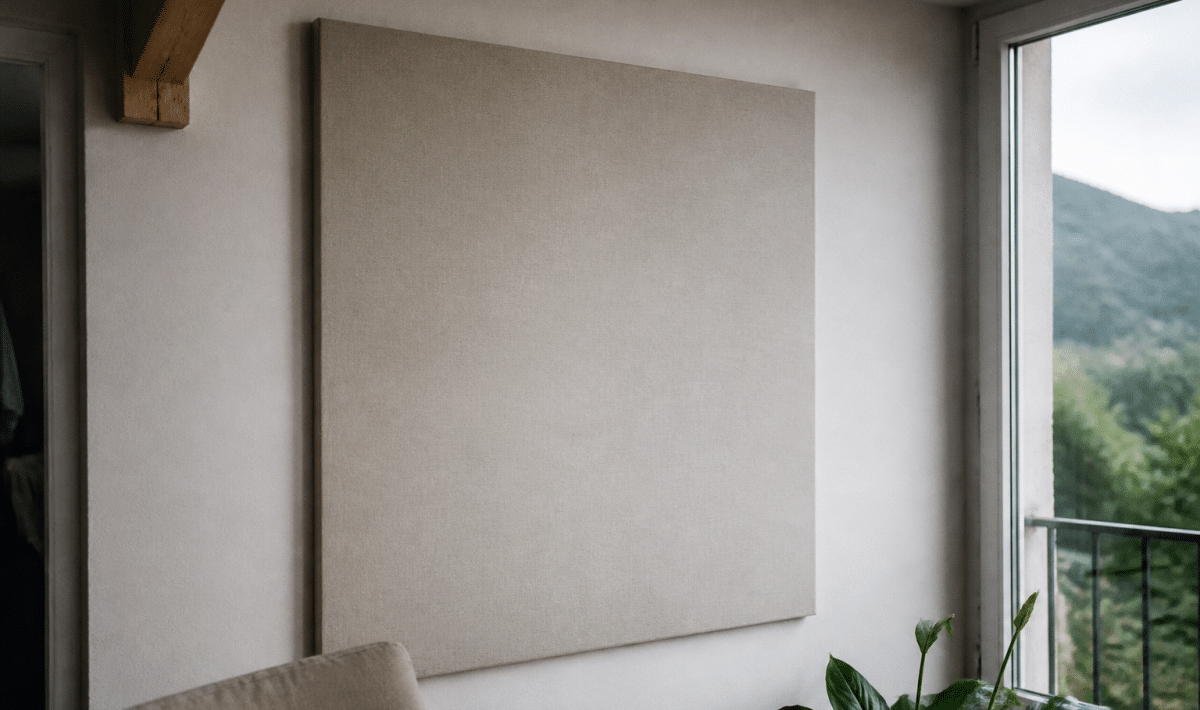 Panneau acoustique fixe contre mur interieur mittoyen