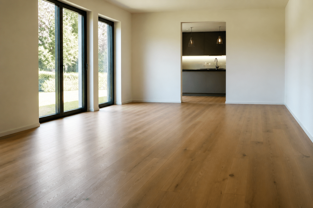 Plancher chauffant moderne avec surface uniforme sans radiateurs