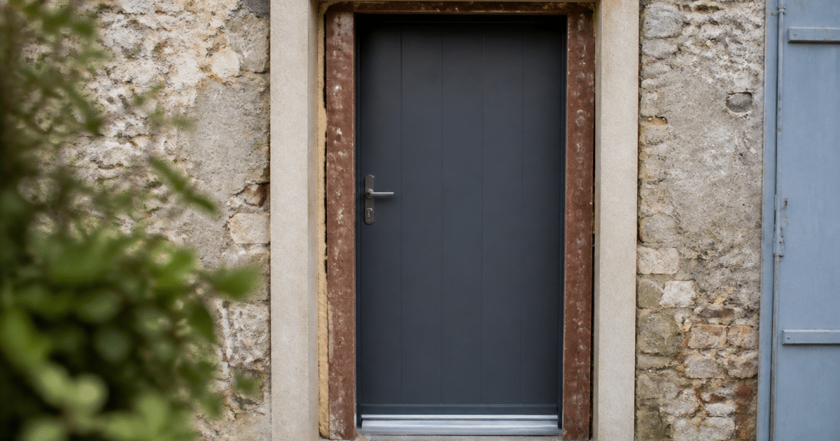 Encadrement de porte ancienne remplace par installation moderne
