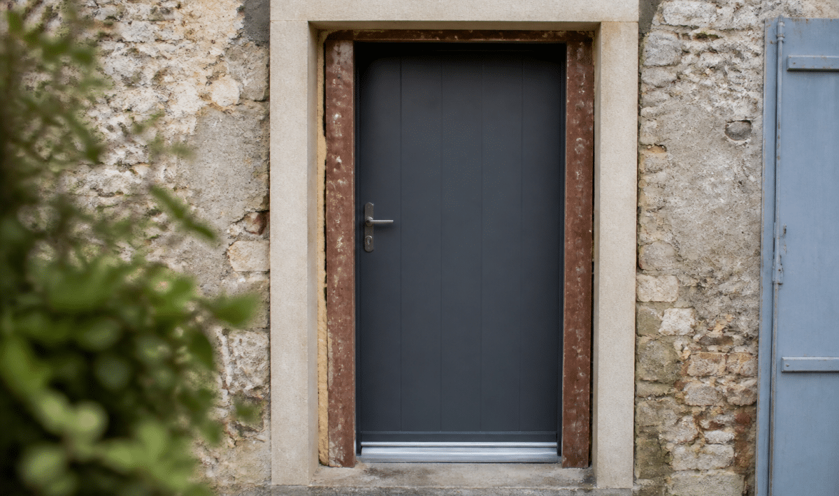 Encadrement de porte ancienne remplace par installation moderne